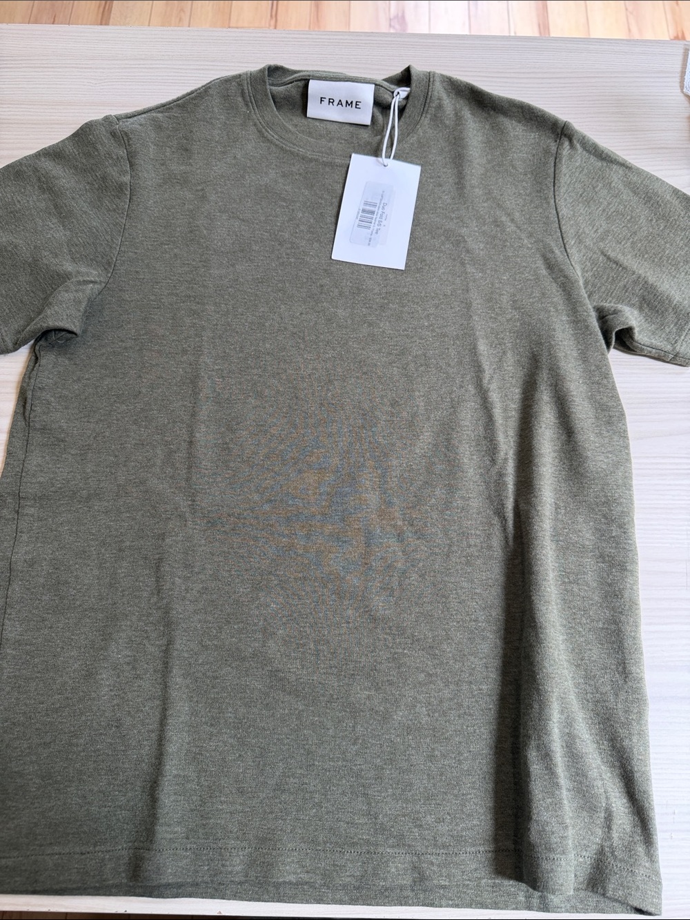 Frame Denim Olive Green Short Sleeve Crew T-Shirt duo fold s/s tee